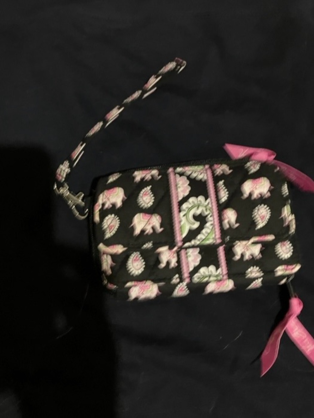 NWOT retired Vera Bradley Pink Elephants Wristlet Purse with Trifold Zip Wallet - Picture 5 of 5